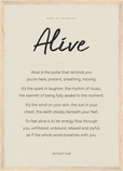 Alive Word of Intention Framed print A3 (29.7 x 42 cm) Wood frame Linen paper