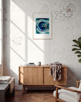 Around and Around Framed print A2 (42 x 59.4 cm) Wood frame in interior