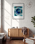 Around and Around Framed print A1 (59.4 x 84.1 cm) Black frame in interior