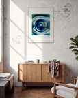 Around and Around Framed print A1 (59.4 x 84.1 cm) Wood frame in interior