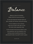 Balance Word of Intention Framed print 13x18 cm / 5x7″ Black frame Carbon paper