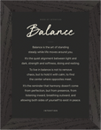 Balance Word of Intention Framed print 13x18 cm / 5x7″ Black frame Carbon paper