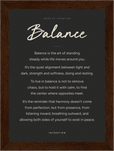 Balance Word of Intention Framed print 13x18 cm / 5x7″ Dark wood frame Carbon paper