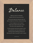 Balance Word of Intention Framed print 13x18 cm / 5x7″ Wood frame Carbon paper