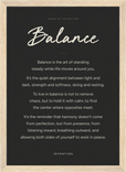 Balance Word of Intention Framed print 21x29.7 cm / 8x12" Wood frame Carbon paper