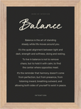 Balance Word of Intention Framed print 21x29.7 cm / 8x12" Wood frame Carbon paper