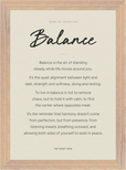 Balance Word of Intention Framed print 21x29.7 cm / 8x12" Wood frame Linen paper