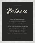 Balance Word of Intention Framed print 40x50 cm / 16x20″ White frame Carbon paper