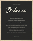 Balance Word of Intention Framed print 40x50 cm / 16x20″ Wood frame Carbon paper
