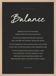 Balance Word of Intention Framed print 50x70 cm / 20x28″ Wood frame Carbon paper