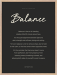 Balance Word of Intention Framed print 60x80 cm / 24x32″ Wood frame Carbon paper