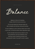 Balance Word of Intention Framed print 70x100 cm / 28x40″ Dark wood frame Carbon paper