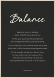 Balance Word of Intention Framed print 70x100 cm / 28x40″ Wood frame Carbon paper