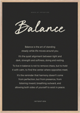 Balance Word of Intention Framed print 70x100 cm / 28x40″ Wood frame Carbon paper