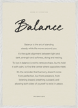 Balance Word of Intention Framed print A1 (59.4 x 84.1 cm) White frame Linen paper