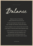 Balance Word of Intention Framed print A1 (59.4 x 84.1 cm) Wood frame Carbon paper