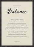 Balance Word of Intention Framed print A2 (42 x 59.4 cm) Black frame Linen paper