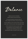 Balance Word of Intention Framed print A2 (42 x 59.4 cm) White frame Carbon paper