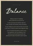 Balance Word of Intention Framed print A2 (42 x 59.4 cm) Wood frame Carbon paper
