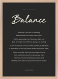 Balance Word of Intention Framed print A2 (42 x 59.4 cm) Wood frame Carbon paper