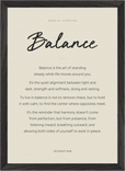 Balance Word of Intention Framed print A3 (29.7 x 42 cm) Black frame Linen paper