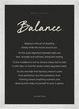 Balance Word of Intention Framed print A3 (29.7 x 42 cm) White frame Carbon paper