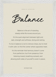 Balance Word of Intention Framed print A3 (29.7 x 42 cm) White frame Linen paper