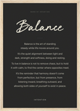 Balance Word of Intention Framed print A3 (29.7 x 42 cm) Wood frame Carbon paper