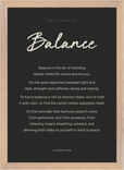 Balance Word of Intention Framed print A3 (29.7 x 42 cm) Wood frame Carbon paper