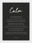 Calm Word of Intention Framed print 13x18 cm / 5x7″ White frame Carbon paper