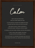 Calm Word of Intention Framed print 21x29.7 cm / 8x12" Dark wood frame Carbon paper