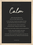 Calm Word of Intention Framed print 21x29.7 cm / 8x12" Wood frame Carbon paper