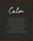 Calm Word of Intention Framed print 40x50 cm / 16x20″ Dark wood frame Carbon paper