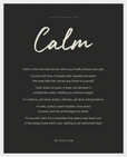 Calm Word of Intention Framed print 40x50 cm / 16x20″ White frame Carbon paper