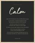 Calm Word of Intention Framed print 40x50 cm / 16x20″ Wood frame Carbon paper