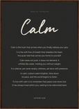 Calm Word of Intention Framed print 50x70 cm / 20x28″ Dark wood frame Carbon paper