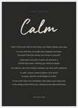 Calm Word of Intention Framed print 50x70 cm / 20x28″ White frame Carbon paper
