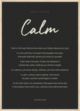 Calm Word of Intention Framed print 50x70 cm / 20x28″ Wood frame Carbon paper
