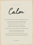 Calm Word of Intention Framed print 50x70 cm / 20x28″ Wood frame Linen paper