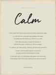 Calm Word of Intention Framed print 60x80 cm / 24x32″ Wood frame Linen paper