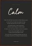 Calm Word of Intention Framed print 70x100 cm / 28x40″ Dark wood frame Carbon paper