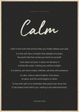 Calm Word of Intention Framed print 70x100 cm / 28x40″ Wood frame Carbon paper