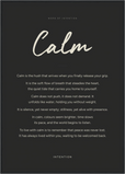 Calm Word of Intention Framed print A1 (59.4 x 84.1 cm) Black frame Carbon paper