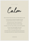 Calm Word of Intention Framed print A1 (59.4 x 84.1 cm) White frame Linen paper