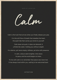 Calm Word of Intention Framed print A1 (59.4 x 84.1 cm) Wood frame Carbon paper