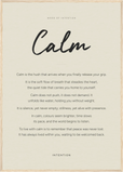 Calm Word of Intention Framed print A1 (59.4 x 84.1 cm) Wood frame Linen paper