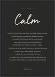 Calm Word of Intention Framed print A2 (42 x 59.4 cm) Black frame Carbon paper