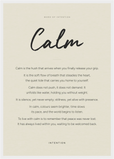 Calm Word of Intention Framed print A2 (42 x 59.4 cm) White frame Linen paper