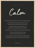 Calm Word of Intention Framed print A2 (42 x 59.4 cm) Wood frame Carbon paper