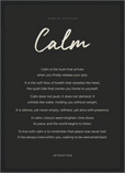 Calm Word of Intention Framed print A3 (29.7 x 42 cm) Black frame Carbon paper